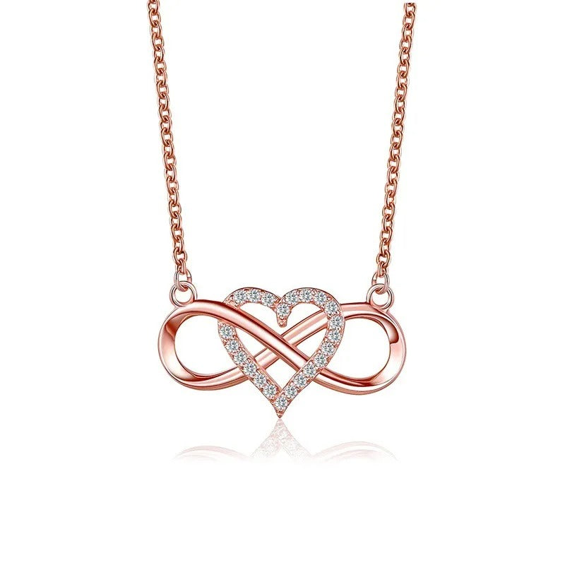 COLIER ROSE GOLD INFINIT CU INIMĂ