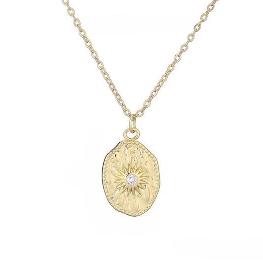 GOLDEN RELIEF PENDANT NECKLACE