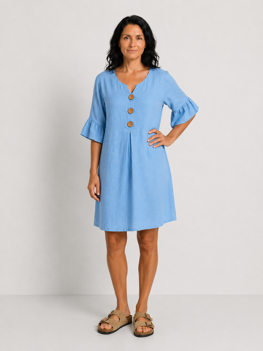 MIRELA | ROCHIE LEJERĂ CU NASTURI DECORATIVI