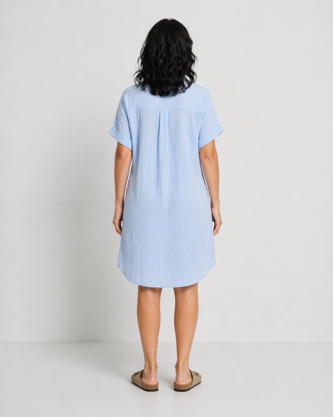 CAMELIA | ROCHIE LEJERĂ PÂNĂ LA GENUNCHI CU GULER
