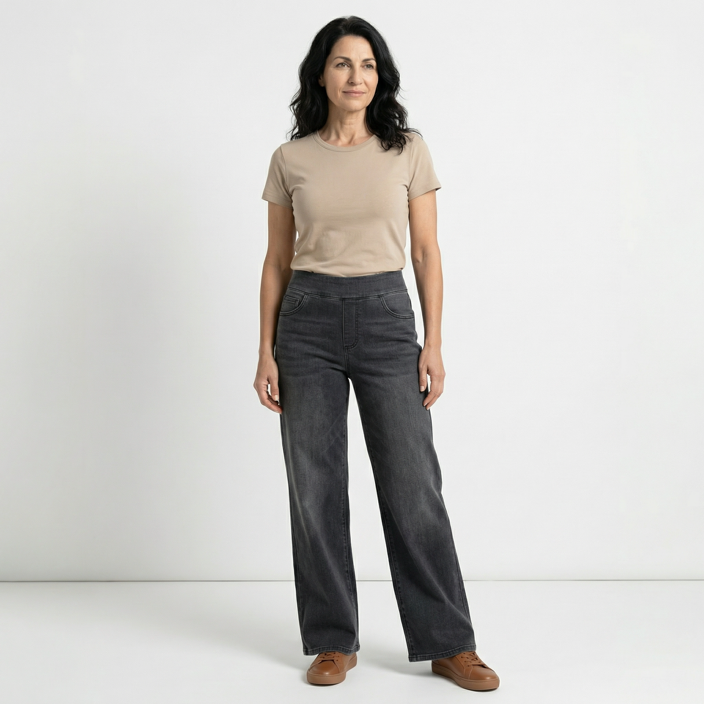 GEORGIANA | PANTALONI DENIM TALIE ELASTICĂ