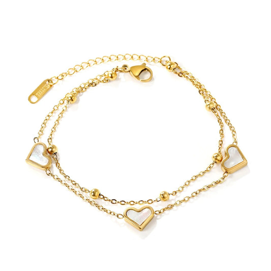 DOUBLE HEART CHAIN BRACELET
