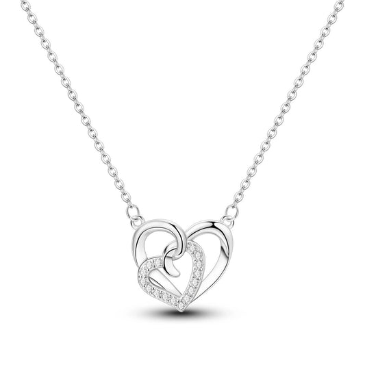 SILVER CONNECTED HEART NECKLACE
