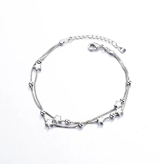 STAR DETAIL DOUBLE CHAIN BRACELET